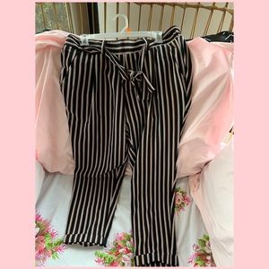 Torrid Tie Front Striped Pants NWT